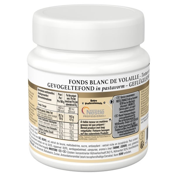 CHEF Fonds Blanc de Volaille Premium Pot de 630 g back