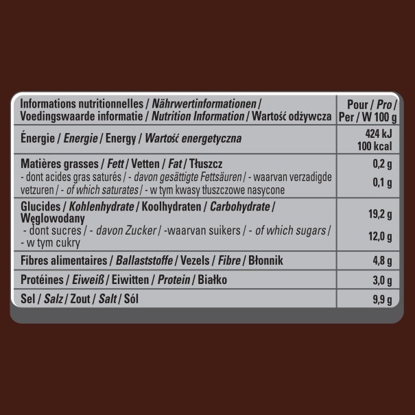 CHEF® Pâte à l'ail noir Pot de 450 g Valeurs Nutritionnelles