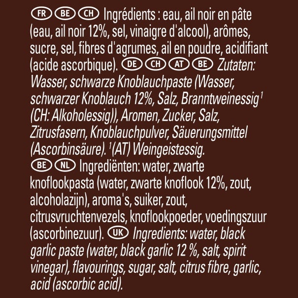 CHEF® Pâte à l'ail noir Pot de 450 g Ingrédients 