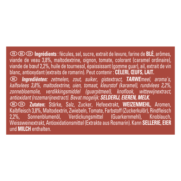Jus de Veau Lie 1,2kg ingredients