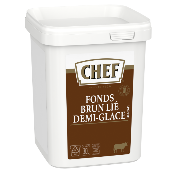 chef fonds brun lie demi glace face
