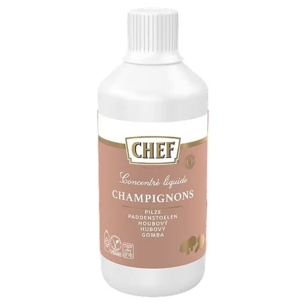 CHEF® Concentré Liquide Champignons – Bouteille de 980 ml three-quarter view