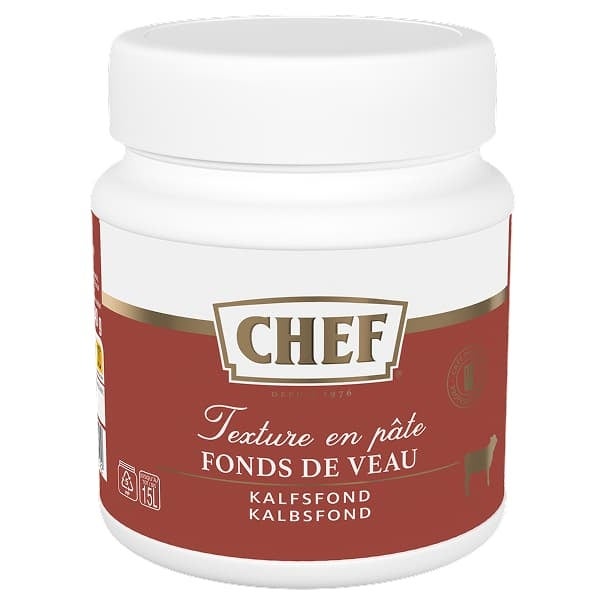 CHEF® Fonds de Veau Premium - Pot de 640 g pour 8 L à 15 L three-quarter view