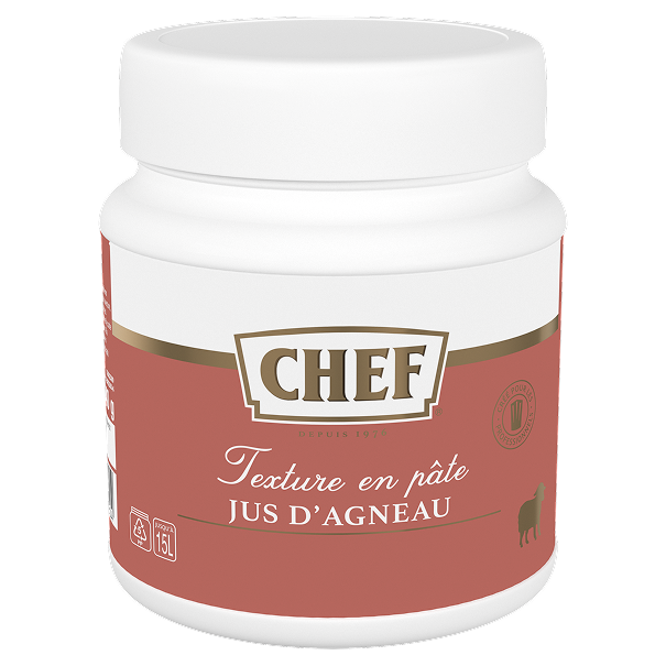 CHEF® Jus d'Agneau Premium Pot de 640 g pour 8 L three-quarter view