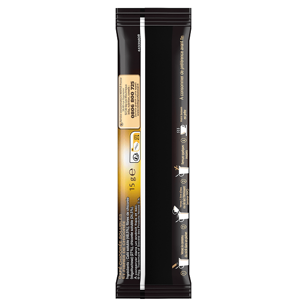  Dos du sachet Nescoré avec instructions.