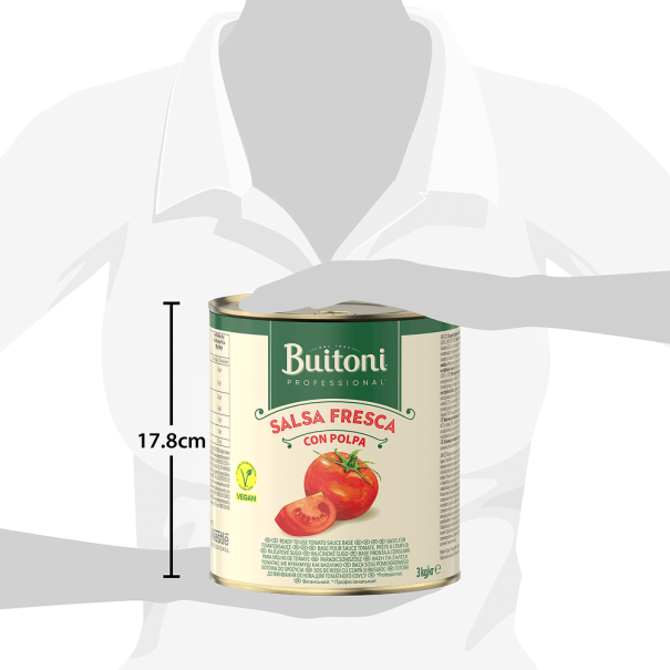 Sauce Buitoni montrée à l’échelle