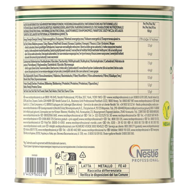 Dos de la boîte de sauce tomate