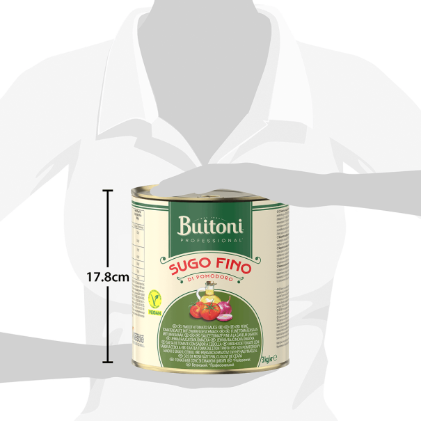 Boîte Buitoni affichée avec repère de hauteur