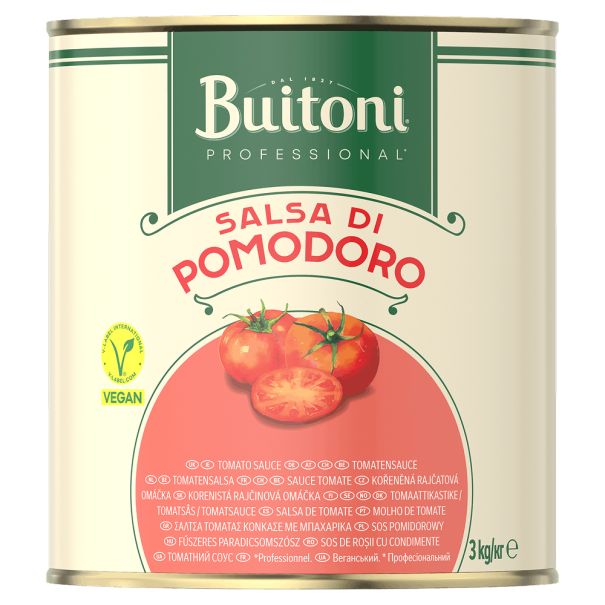 Boîte de sauce tomate Buitoni avec tomates