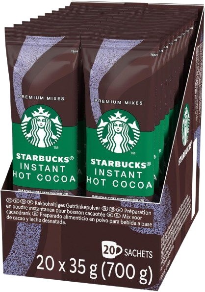 Starbucks Instant Hot Cocoa sachets multipack with smooth chocolate drink mix