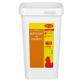 White container of Maggi chicken bouillon, labeled "Bouillon de Volaille," 1.4kg, makes 70 liters of broth