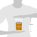 A person holding a container of Chef brand chicken juice, labeled "Jus de Poulet," measuring 14.8 cm in height