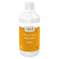 A liquid concentrate bottle labeled "Chef Volailles" in bright orange, designed for enhancing poultry dishes