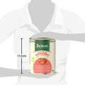 A person holding a 950g can of Buitoni Salsa di Pomodoro tomato sauce, 13.5 cm tall.