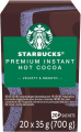 Starbucks Premium Instant Hot Cocoa box with 20 single-serve cocoa sachets