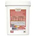 Pot blanc CHEF, étiquette nutritionnelle rouge au dos.