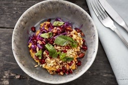 Salade de boulgour, lentilles et vinaigrette au vin rouge et porto