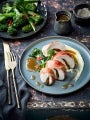 Suprême de volaille farcie à l’ail noir et au fromage Manchego