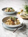 Risotto aux champignons, crème de cajou et sauge croustillante