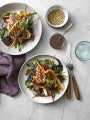Fromage Halloumi glacé et légumes racines rôtis