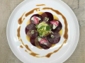 Carpaccio de Betteraves, Brocciu et Vinaigrette Viandée